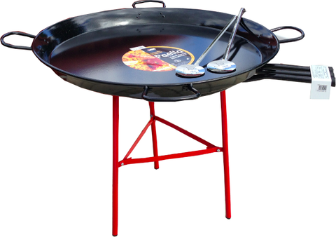 100CM PROFESSIONAL PAELLA COOKING SET ENAMELLED STEEL - SERVES 60-90 (FFD OUTDOOR/INDOOR USE)