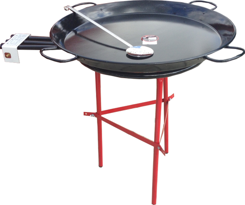 80CM PROFESSIONAL PAELLA COOKING SET ENAMELLED STEEL - SERVES 30-40 (FFD OUTDOOR/INDOOR USE)