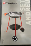 Andreu Wheel Trolley Paella Gift Set (Includes Enamelled Pan, Burner & Wheel Trolley Legs)