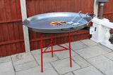 100CM CATERING PAELLA COOKING SET POLISHED STEEL (OUTDOOR) - SERVES 60-90